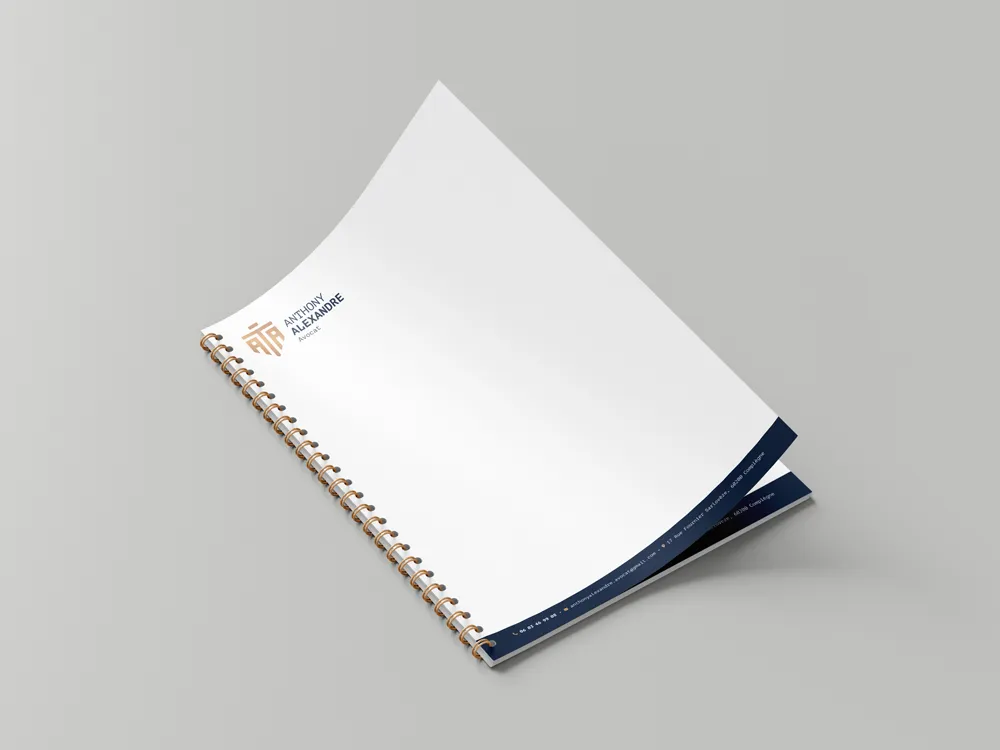Bloc papier Anthony Alexandre, Avocat, création Cédric Dreue