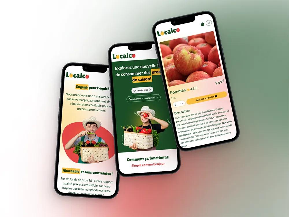 Mockup iphone site web Localco création Cédric Dreue